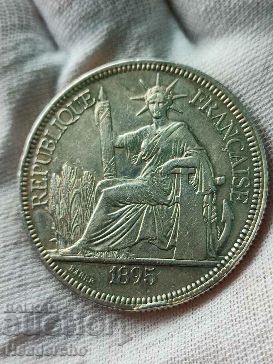 1 Piastre 1895 Indochina franceză (argint)