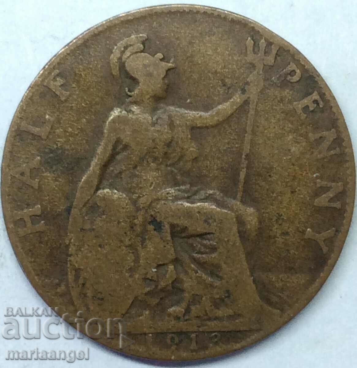 1/2 Penny 1913 Marea Britanie Bronz
