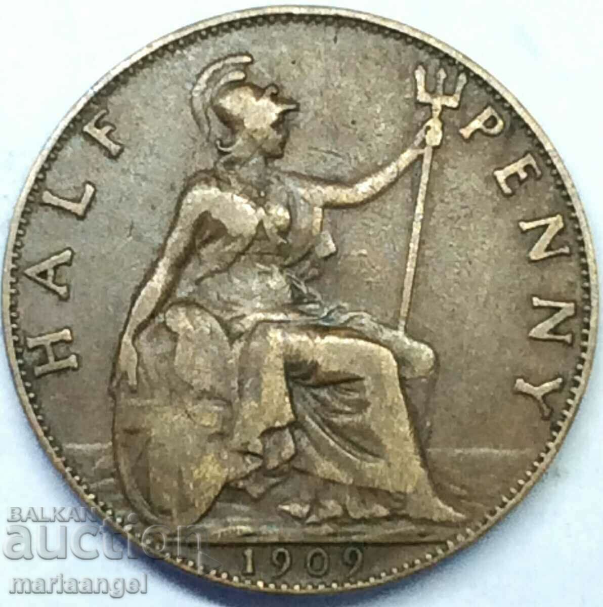 1/2 penny 1909 Marea Britanie