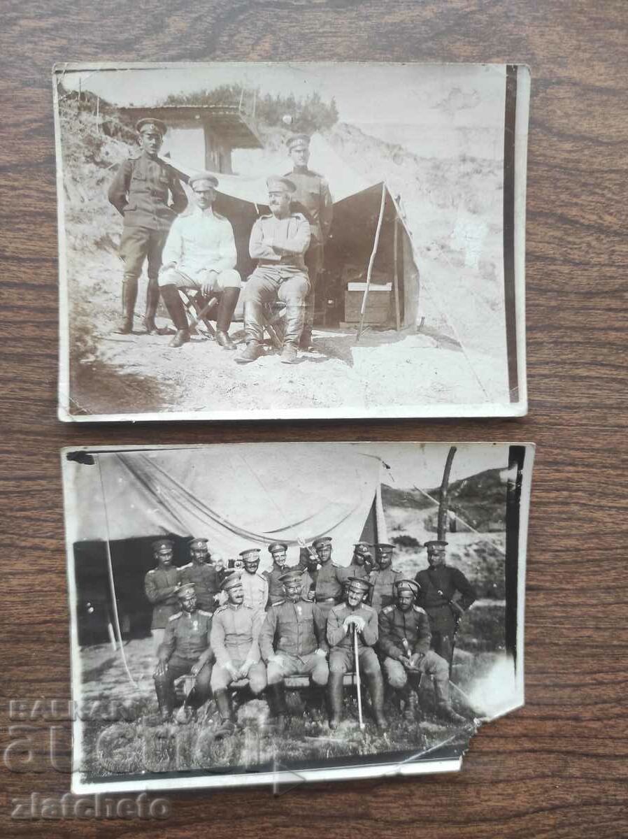 Стара снимка Царство България - Военни ПСВ, две снимки