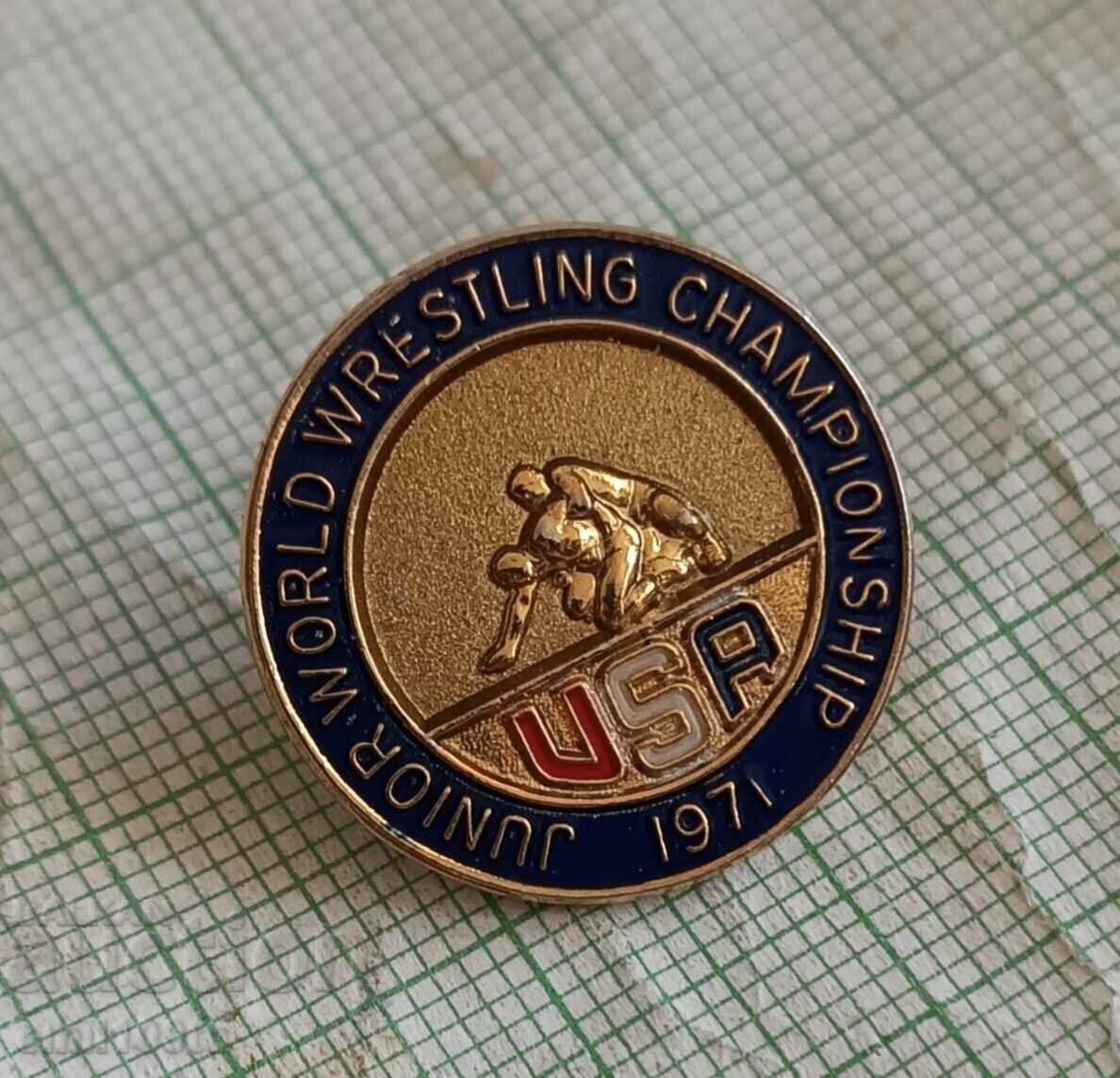 Badge - World Junior Wrestling Championships 1971 USA with price 5.00 BGN | € 2.56 Badge - World Junior Wrestling Championships 1971 USA with price 5.00 BGN | € 2.56