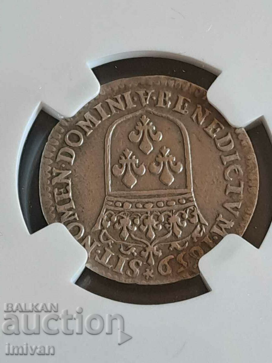 Licitație Franța 1/12 ECU, 1659 Regele Ludovic al XIV-lea