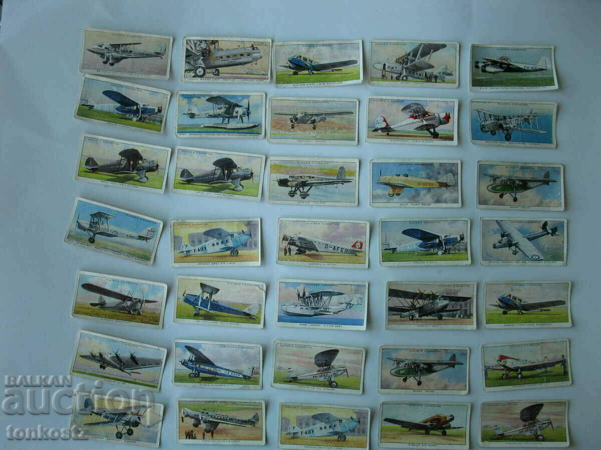 35 buc. poze cu tigari - avioane JOHN PLAYER 1920-1940.