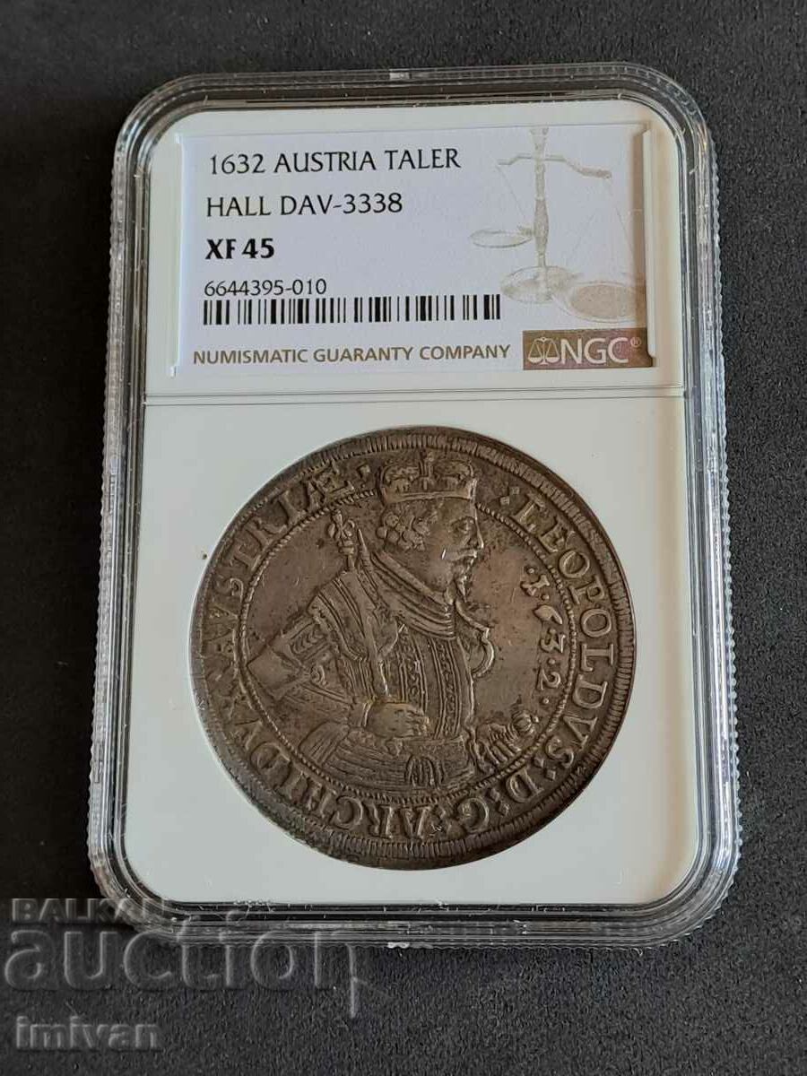 TALLER Austria 1632 Moneda de argint Arhiducele Leopold V