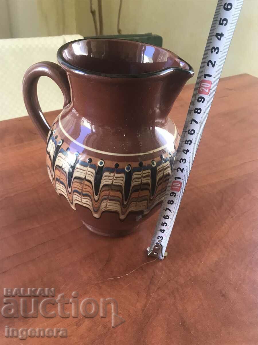 Licitație ghiveci din ceramica pictat mare-doi litri troian Licitație ghiveci din ceramica pictat mare-doi litri troian