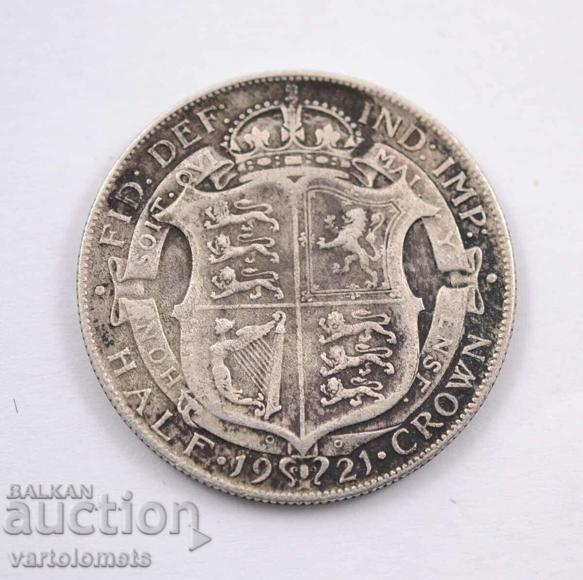 ½ στέμμα, 1921 Ηνωμένο Βασίλειο › King George V, ασήμι