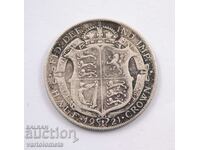 ½ coroană, 1921 Regatul Unit › Regele George al V-lea, argint