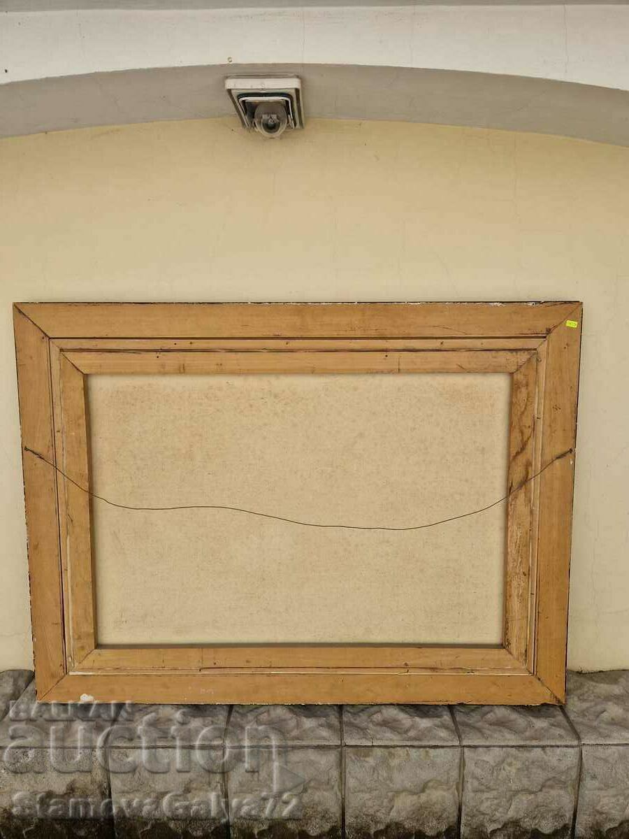 Lovely large antique oil on canvas painting - 7 Lovely large antique oil on canvas painting - 7