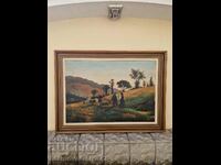 Lovely large antique oil on canvas painting
