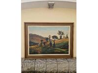 Lovely large antique oil on canvas painting