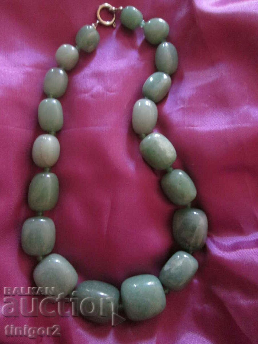 Γυναικείο κολιέ αισθητικής πέτρα-πράσινος αχάτης