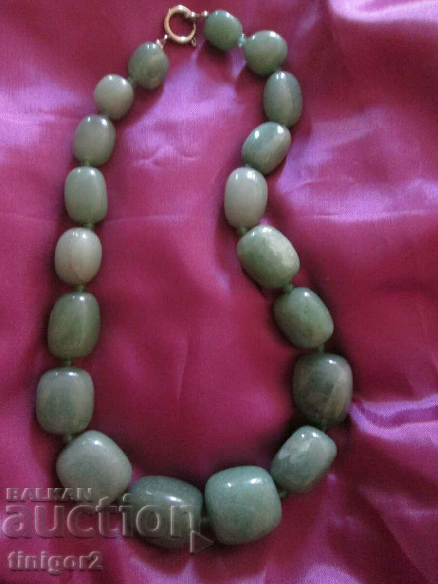 Colier dama estetic agat verde-piatra