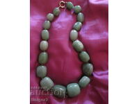 Women's necklace aesthetic stone-green agate