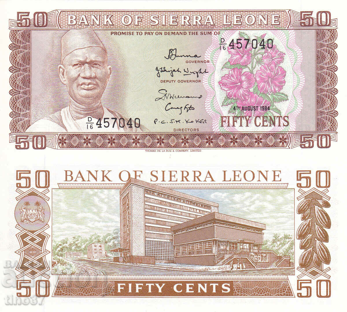 tino37- SIERRA LEONE - 50 CENTS - 1984 - UNC