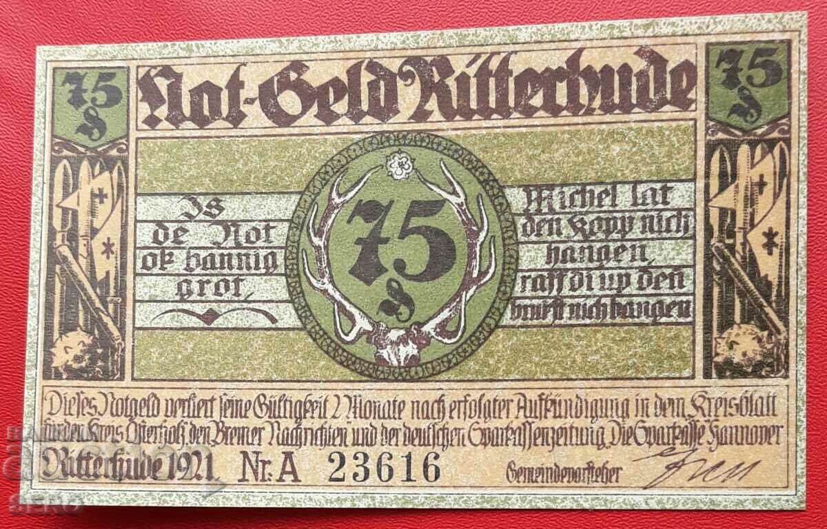 Bancnota-Germania-Saxonia-Ritterhude-75 pfennig 1921