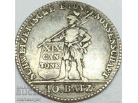 Elveția 10 baten 1812 canton Lucerna argint - rar