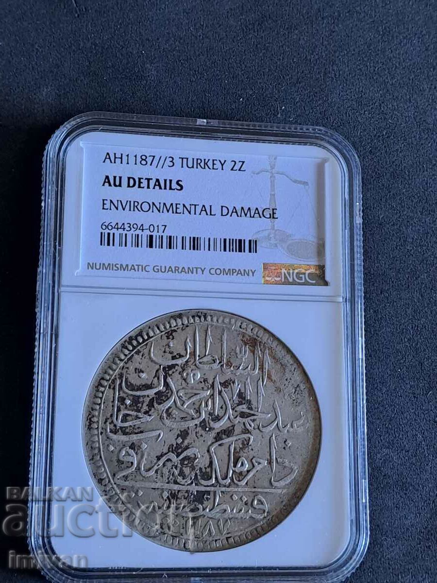 AH 1187//3 TURKEY 2 zolota Turkey Ottoman Empire AH 1187//3 TURKEY 2 zolota Turkey Ottoman Empire