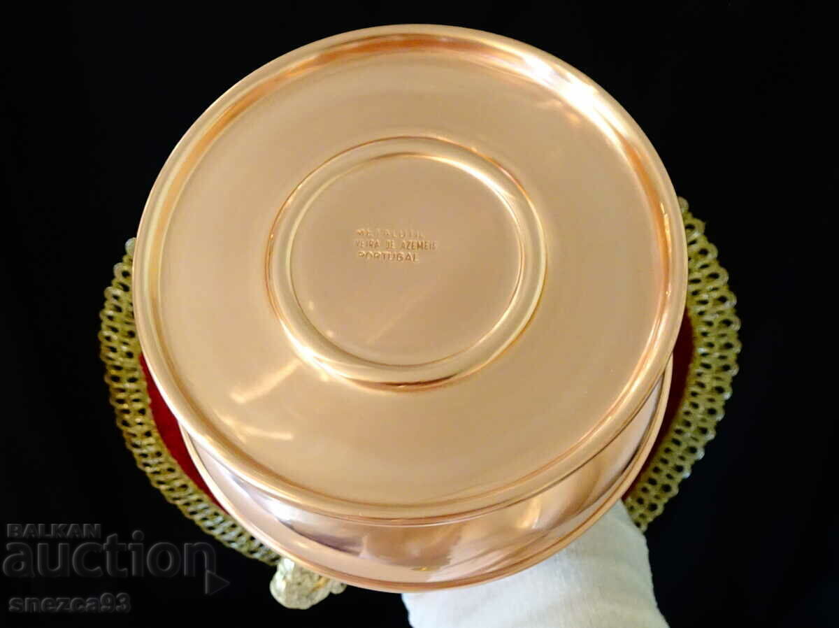 Copper jug, amphora, vase with gilded lid, crystal. - 5 Copper jug, amphora, vase with gilded lid, crystal. - 5