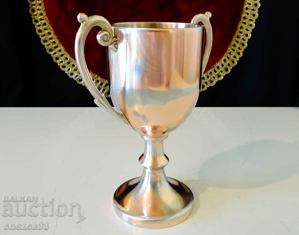 Copper wine glass, on a stand, two handles, baroque with price 18.00 BGN | € 9.20