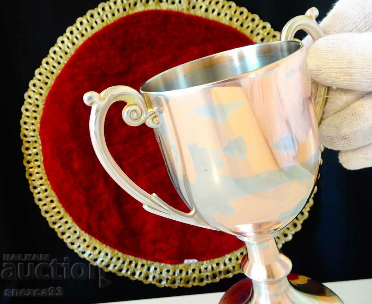 Delivery of Copper wine glass, on a stand, two handles, baroque