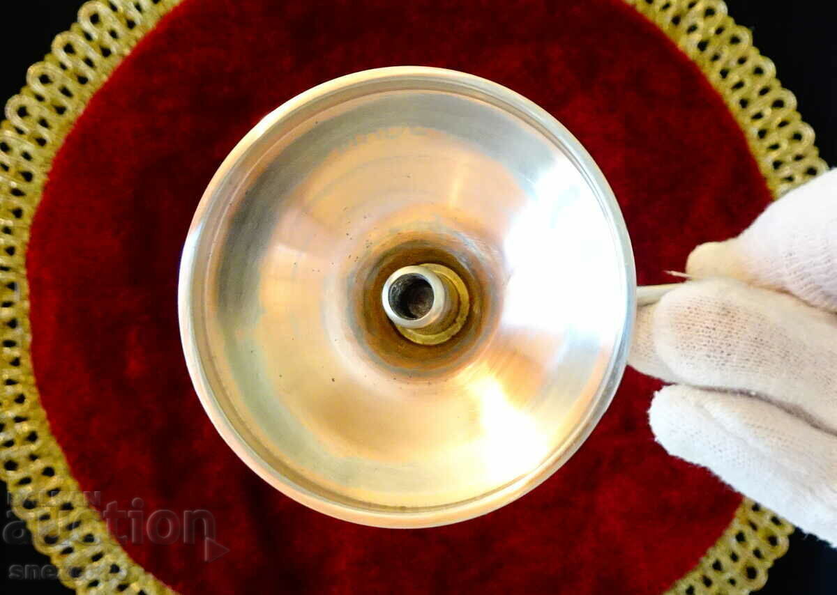 Copper wine glass, on a stand, two handles, baroque - 5