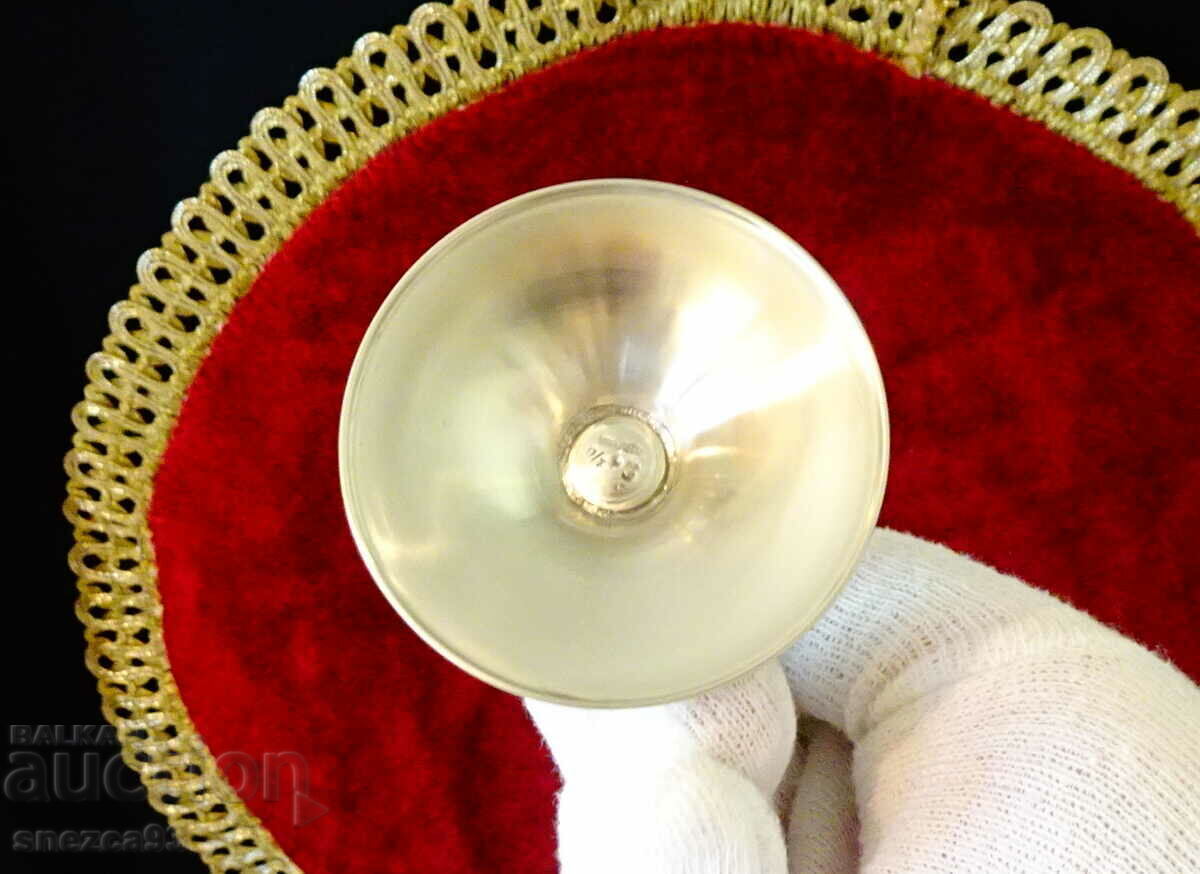 1850 WMF silver plated wine glasses, running ostrich. - 6 1850 WMF silver plated wine glasses, running ostrich. - 6