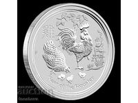 2 OZ-2017 SILVER AUSTRALIA Year of the Rooster