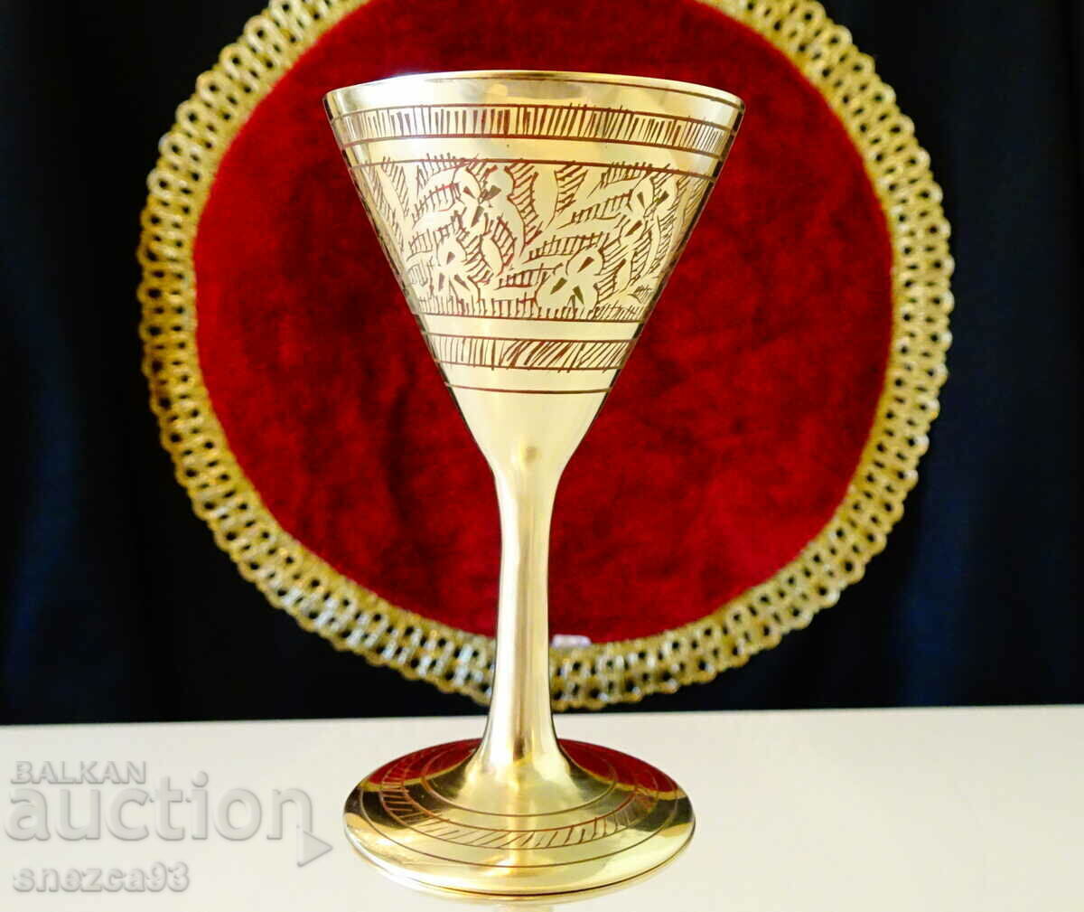 Bronze Rakia Cup 60 ml, ornaments, cloisonné enamel with price 15.00 BGN | € 7.67