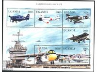 Чисти марки в малък лист Авиация Самолети 1998 от Уганда