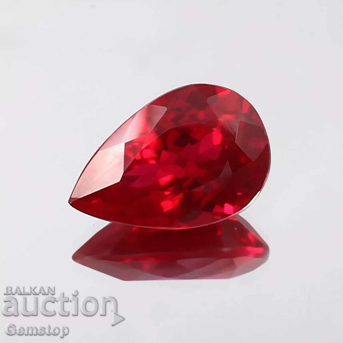 BZC! 4.00 k natural ruby pear cert.GGL from 1 st.