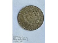 monedă de argint 50 franci Franța 1974 argint