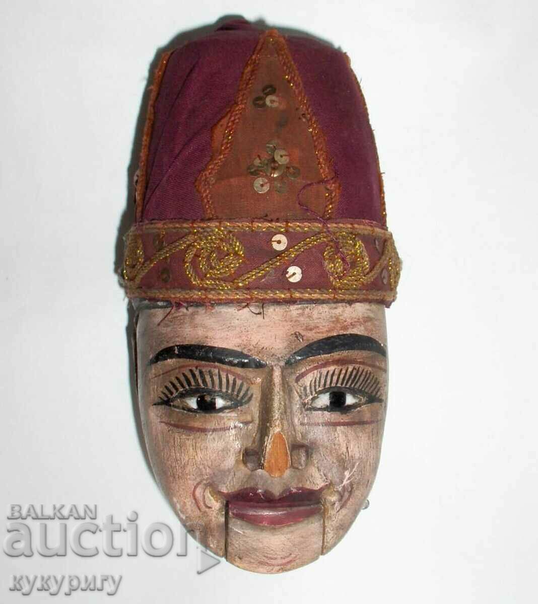 Old Ottoman Turkish Wooden Doll Head