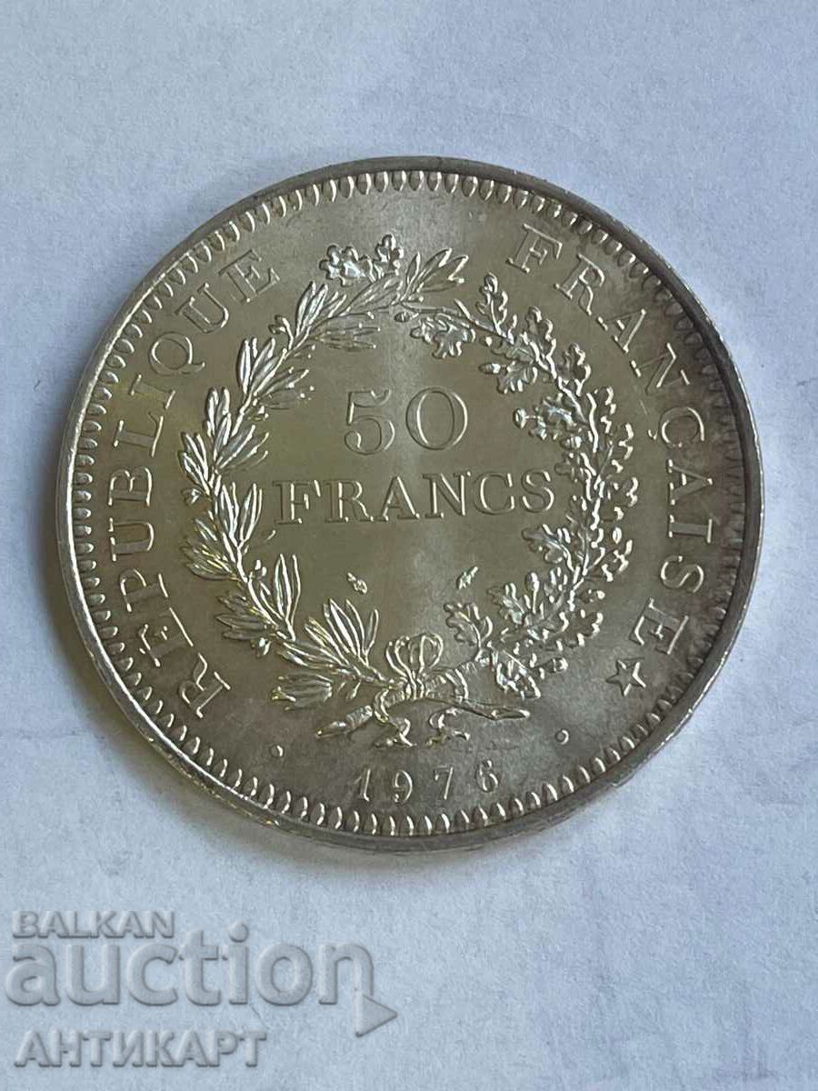silver coin 50 francs France 1976 silver