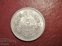 1950 5 Francs France Aluminum