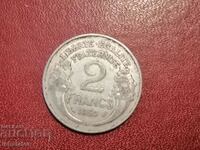 1950 год 2 франка  буква В Франция Алуминий