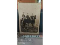 Card vintage men on horses