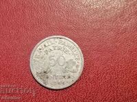 1944 year 50 centime letter In France