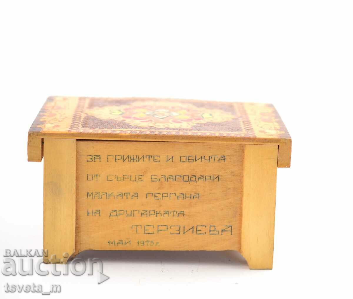 Lemn antic, lucrat manual, pirograf - 5