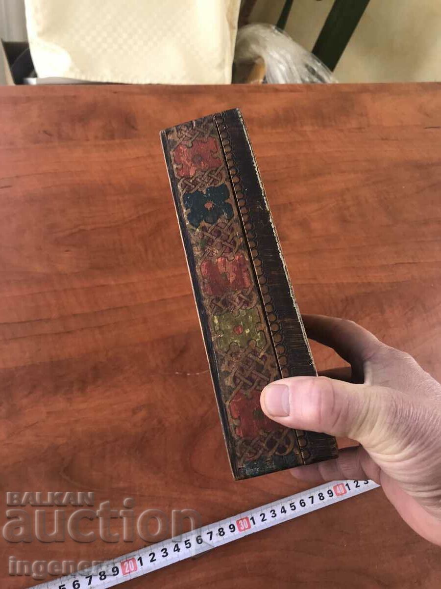 BOX BOX WOOD PYROGRAPHED PAINTED COLOR RETRO - 7 BOX BOX WOOD PYROGRAPHED PAINTED COLOR RETRO - 7