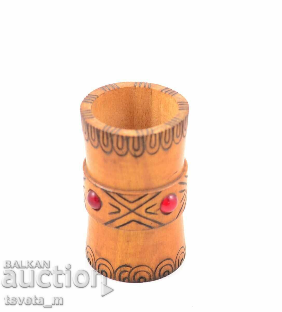 Wooden pencil stand, handmade, pyrographed SB with price 5.00 BGN | € 2.56 Wooden pencil stand, handmade, pyrographed SB with price 5.00 BGN | € 2.56