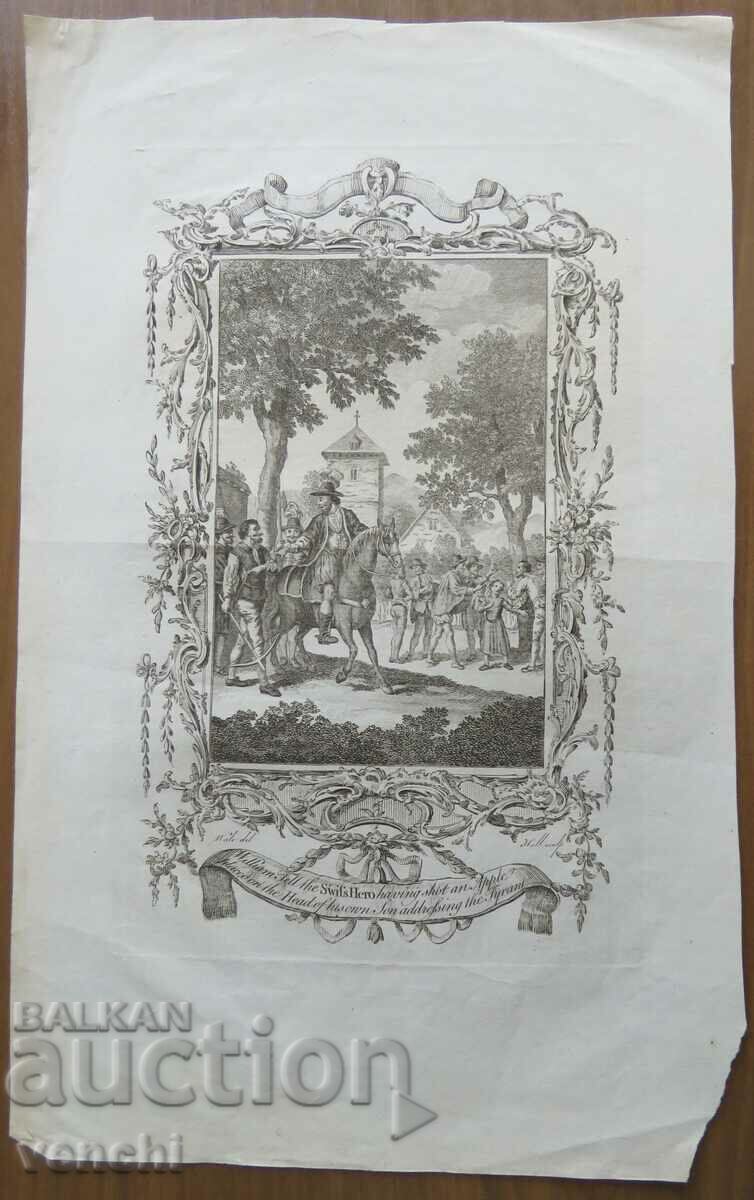 1765 - GRAVURA - Wilhelm Tell - ORIGINAL