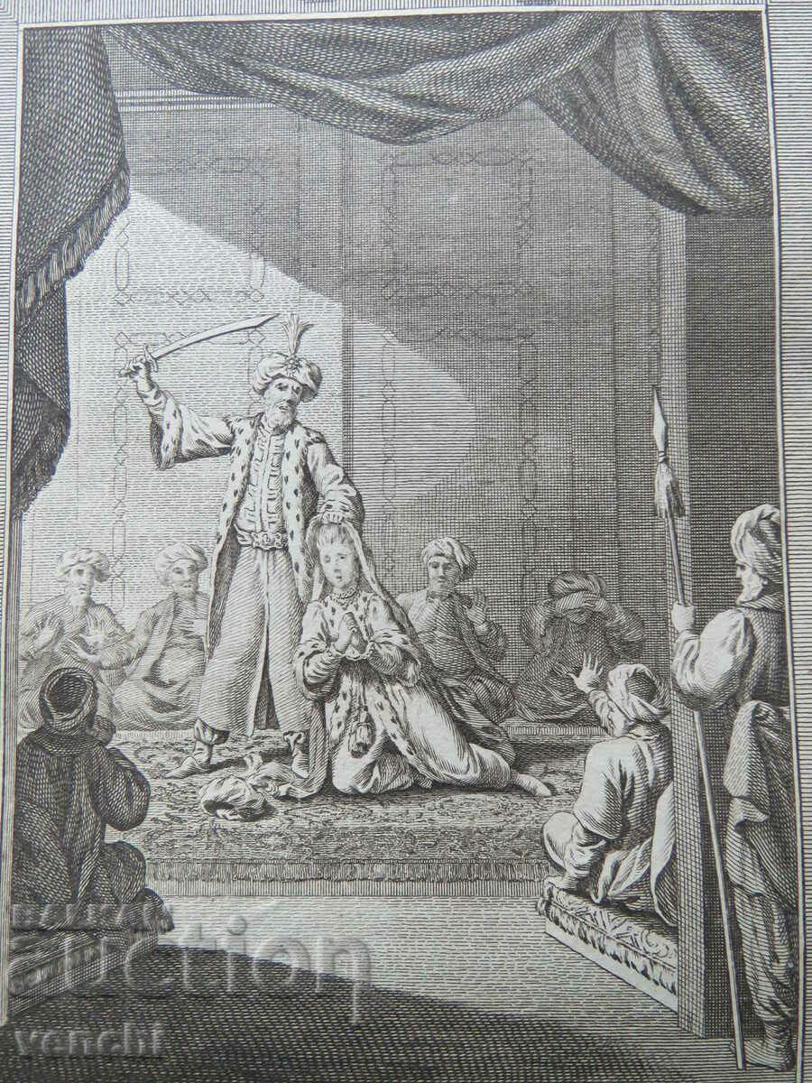Auction  1789 - ENGRAVING - Mohammed executing the holy Irene - ORIGINAL