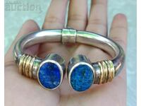Silver and 18K Gold Bracelet with Lapis Lazuli