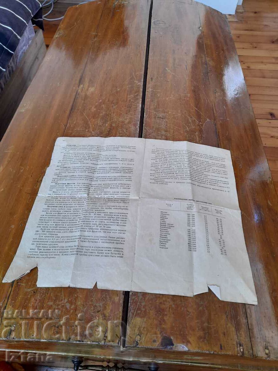 Steam Juicer Operating Instructions with price 7.00 BGN | € 3.58 Steam Juicer Operating Instructions with price 7.00 BGN | € 3.58