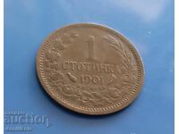 *$*Y*$* BULGARIA 1 STOTINKA 1901 - EXCELLENT *$*Y*$*
