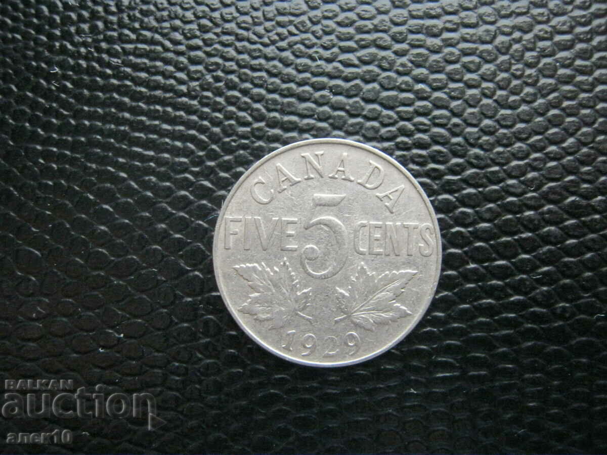 Канада   5  цент   1929