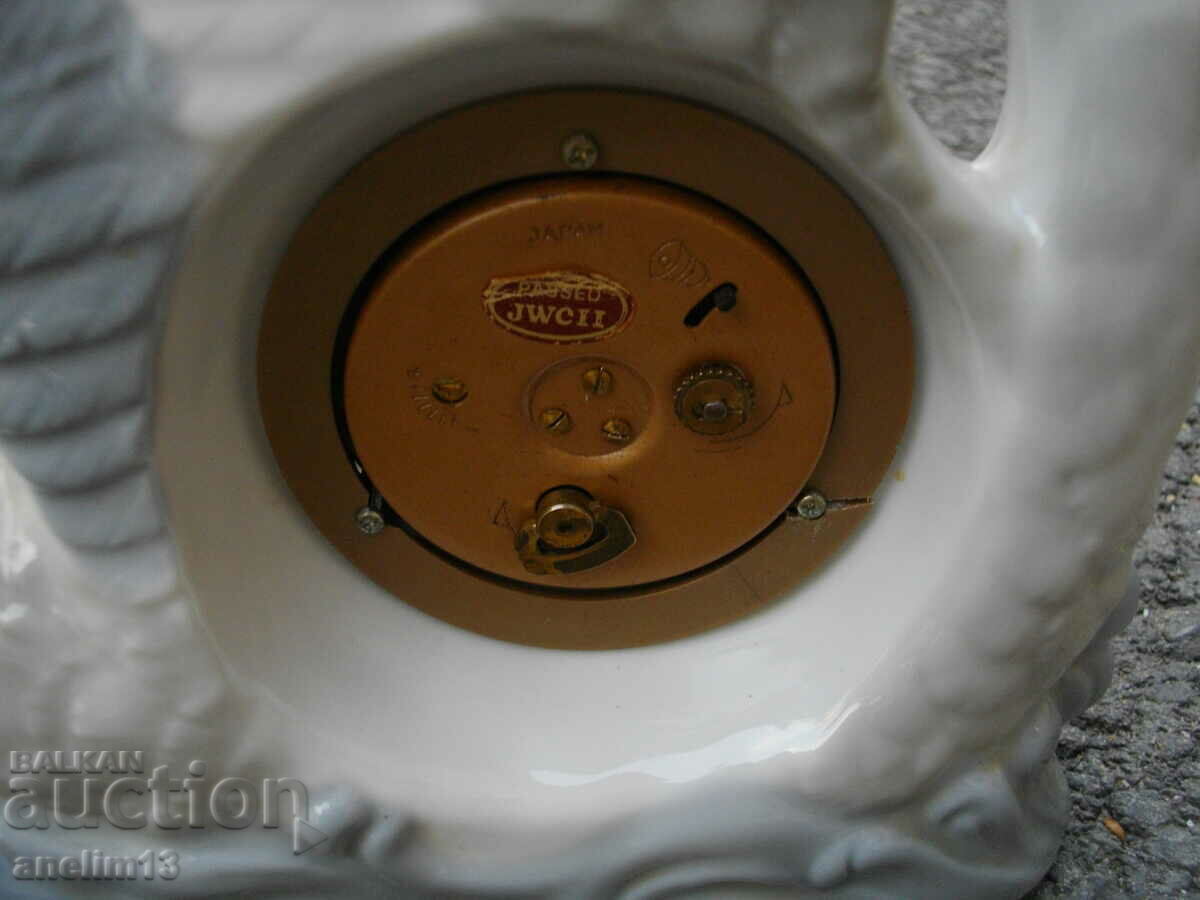 Delivery of DESKTOP JAPANESE PORCELAIN CLOCK SWAN ALARM JAPAN Delivery of DESKTOP JAPANESE PORCELAIN CLOCK SWAN ALARM JAPAN
