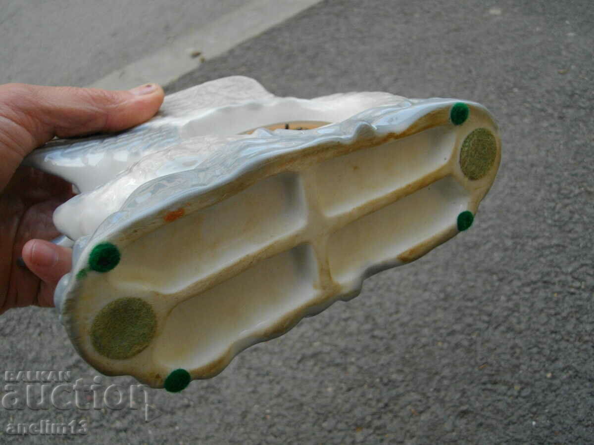 DESKTOP JAPANESE PORCELAIN CLOCK SWAN ALARM JAPAN - 5 DESKTOP JAPANESE PORCELAIN CLOCK SWAN ALARM JAPAN - 5