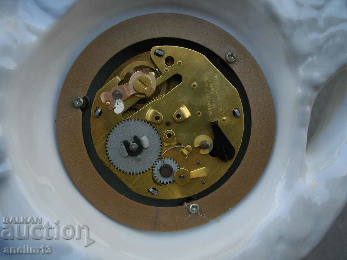 DESKTOP JAPANESE PORCELAIN CLOCK SWAN ALARM JAPAN - 7 DESKTOP JAPANESE PORCELAIN CLOCK SWAN ALARM JAPAN - 7