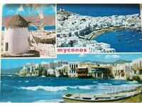 Гърция Пощенска картичка - панорамен изглед от остров Myc...